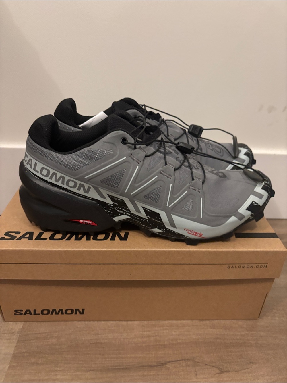Salomon Men’s Speedcross 6 quiet shade black pearl blue size 9 new with box